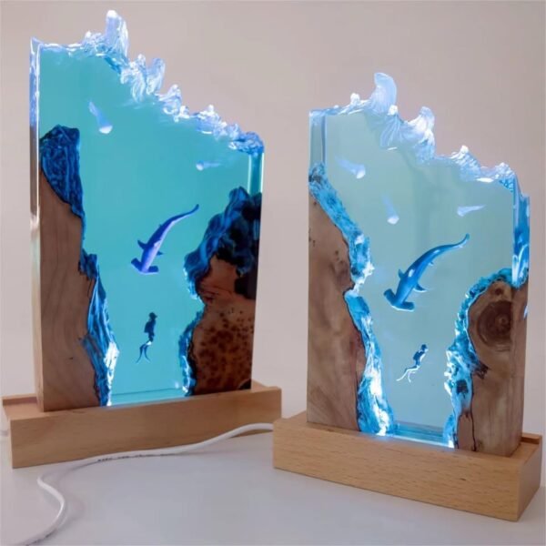 Hammerhead Shark and Diver Resin Night Light，Resin Lamp （ Best Gift 🎁 ） - Image 2