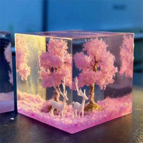 Sakura tree, deer, epoxy resin lamp （ Best Gift 🎁 ） - Image 2