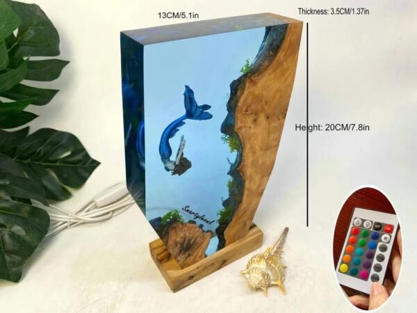 Mermaid Resin Lamp | Mermaid Resin Night Light | Mermaid Gifts | Mermaid Resin Figurines | Girls decor mermaid | Gifts for Valentine's Day（ Best Gift 🎁 ） - Image 3
