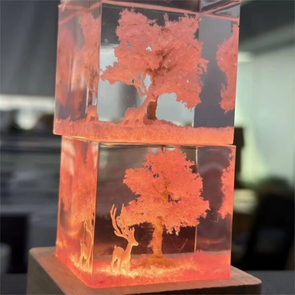 Sakura tree, deer, epoxy resin lamp （ Best Gift 🎁 ） - Image 6
