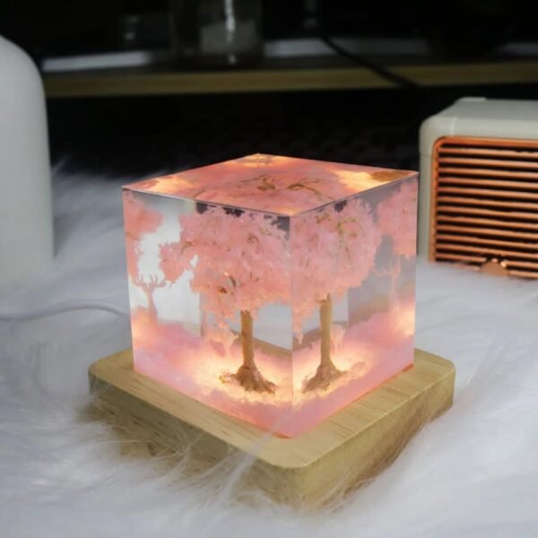 Sakura tree, deer, epoxy resin lamp （ Best Gift 🎁 ） - Image 5