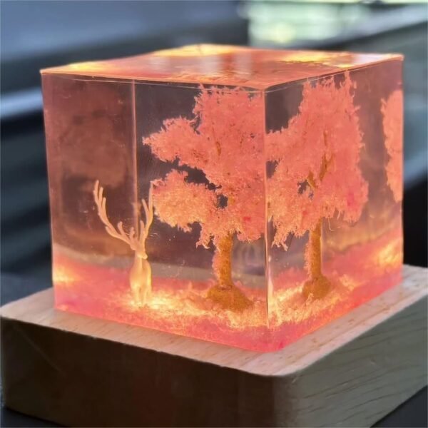 Sakura tree, deer, epoxy resin lamp （ Best Gift 🎁 ） - Image 4