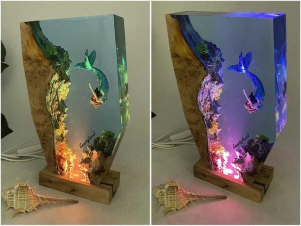 Mermaid Resin Lamp | Mermaid Resin Night Light | Mermaid Gifts | Mermaid Resin Figurines | Girls decor mermaid | Gifts for Valentine's Day（ Best Gift 🎁 ） - Image 8