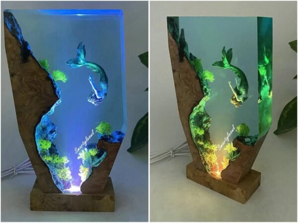 Mermaid Resin Lamp | Mermaid Resin Night Light | Mermaid Gifts | Mermaid Resin Figurines | Girls decor mermaid | Gifts for Valentine's Day（ Best Gift 🎁 ） - Image 9