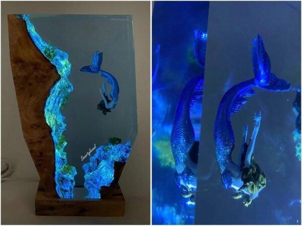 Mermaid Resin Lamp | Mermaid Resin Night Light | Mermaid Gifts | Mermaid Resin Figurines | Girls decor mermaid | Gifts for Valentine's Day（ Best Gift 🎁 ） - Image 5