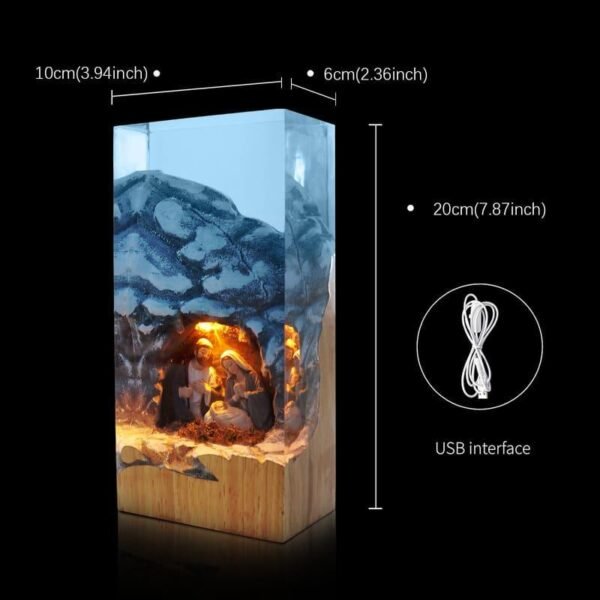 Nativity, jesus, wood carving, stone carving, epoxy resin lamp （ Best Gift 🎁 ） - Image 5