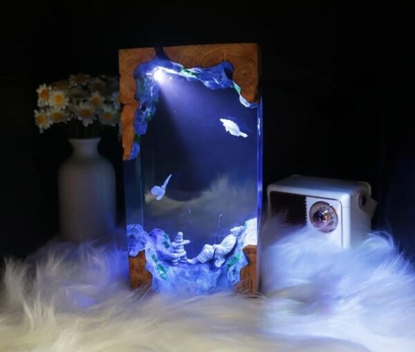 Hunger in the wilderness,Jesus, wood carving,  epoxy resin lamp （ Best Gift 🎁 ） - Image 5