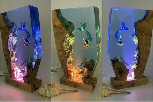 Mermaid Resin Lamp | Mermaid Resin Night Light | Mermaid Gifts | Mermaid Resin Figurines | Girls decor mermaid | Gifts for Valentine's Day（ Best Gift 🎁 ） - Image 2