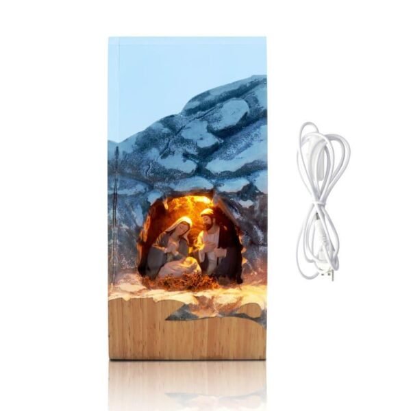 Nativity, jesus, wood carving, stone carving, epoxy resin lamp （ Best Gift 🎁 ） - Image 2