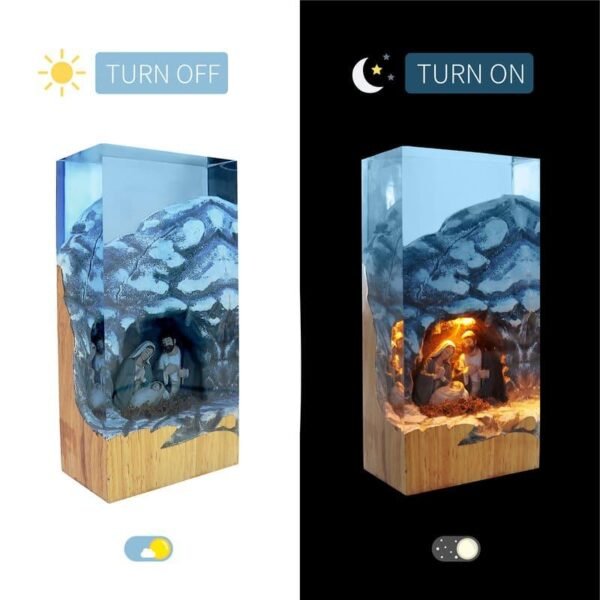 Nativity, jesus, wood carving, stone carving, epoxy resin lamp （ Best Gift 🎁 ） - Image 6