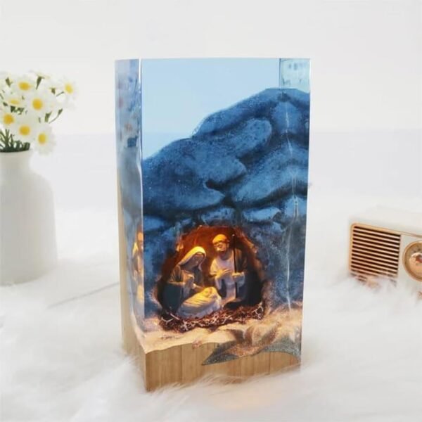 Nativity, jesus, wood carving, stone carving, epoxy resin lamp （ Best Gift 🎁 ） - Image 3
