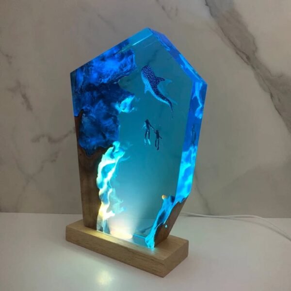 Whale Shark Resin Lamp – Ocean Night Light for Scuba Diving Lovers - Image 2