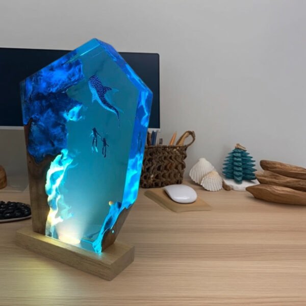 Whale Shark Resin Lamp – Ocean Night Light for Scuba Diving Lovers - Image 5