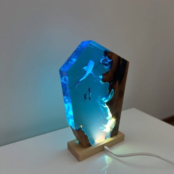 Whale Shark Resin Lamp – Ocean Night Light for Scuba Diving Lovers - Image 3
